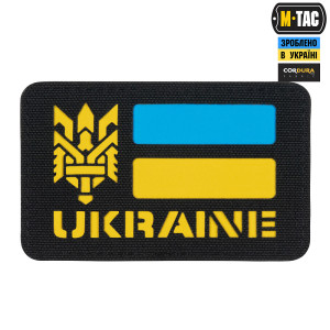 M-TAC НАШИВКА UKRAINE (С ТРИЗУБОМ) LASER CUT BLACK/YELLOW/BLUE/GID