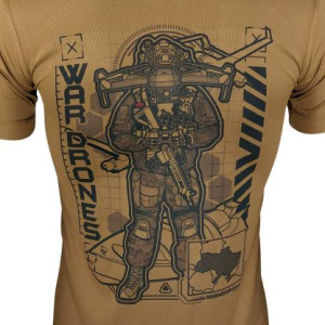 KRAMATAN TACTICAL DESIGN ФУТБОЛКА WAR DRONES COYOTE