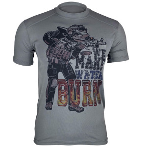 KRAMATAN TACTICAL DESIGN ФУТБОЛКА А-АКУЛА WE MAKE WATER BURN GREY