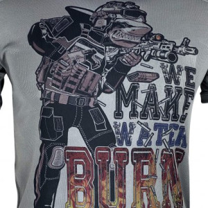 KRAMATAN TACTICAL DESIGN ФУТБОЛКА А-АКУЛА WE MAKE WATER BURN GREY