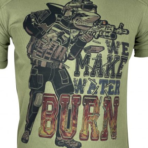 KRAMATAN TACTICAL DESIGN ФУТБОЛКА А-АКУЛА WE MAKE WATER BURN OLIVE