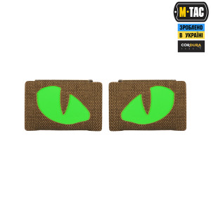 M-TAC НАШИВКА TIGER EYES LASER CUT (ПАРА) COYOTE/GREEN/GID