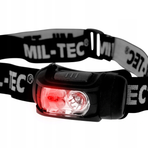MIL-TEC ФОНАРЬ НАЛОБНЫЙ LED 4-COLOUR HEADLIGHT BLACK 15170102