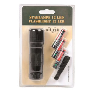 MIL-TEC ЛІХТАРИК 12 LED ЧОРНИЙ 15151002