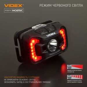 VIDEX НАЛОБНЫЙ ФОНАРЬ VLF-H025C 23723