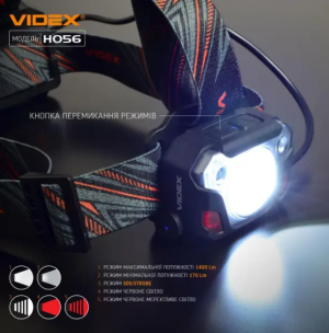 VIDEX НАЛОБНЫЙ ФОНАРЬ VLF-H056 23845