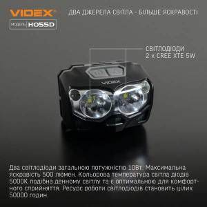 VIDEX НАЛОБНЫЙ ФОНАРЬ VLF-H055D 26018