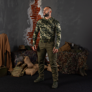 CAMO-TEC ЛОНГСЛИВ CHITON AIR HOOD PIXEL GREEN 8063