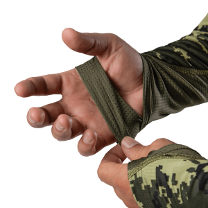 CAMO-TEC ЛОНГСЛИВ CHITON AIR HOOD PIXEL GREEN 8063