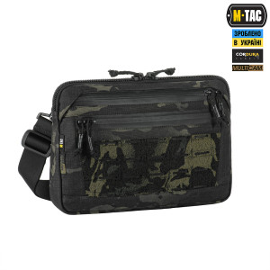 M-TAC СУМКА ADMIN BAG MEDIUM ELITE З ЛИПУЧКОЮ MULTICAM BLACK/BLACK