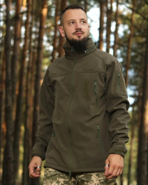 TAILOR КУРТКА SOFTSHELL С ЛИПУЧКАМИ ДЛЯ ШЕВРОНОВ OLIVE 44006301