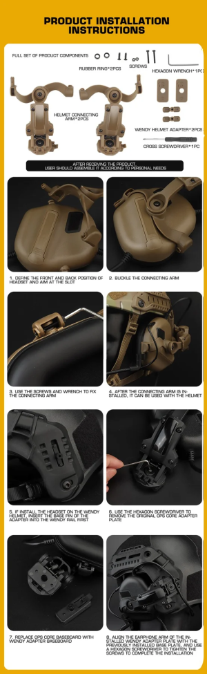АДАПТЕР ДЛЯ НАУШНИКОВ HELMET RAIL ADAPTER OLIVE HR-MK-OL
