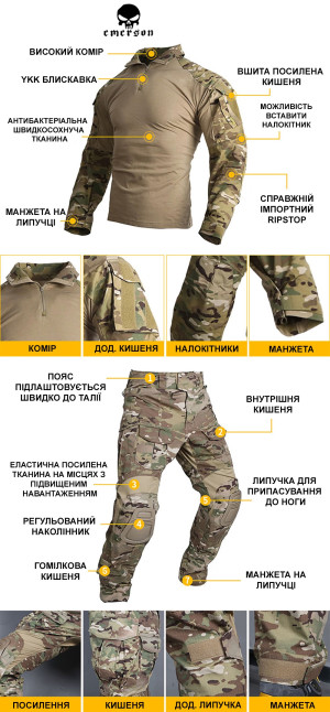 EMERSON БОЙОВА СОРОЧКА GEN3 MULTICAM EM8567