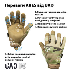 UAD ПЕРЧАТКИ ARES MULTICAM UAD0023M