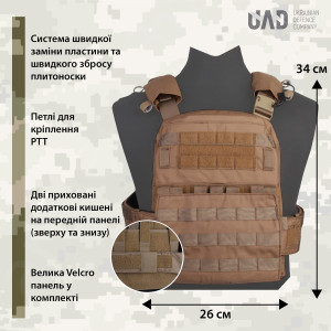 EMERSON ПЛИТОНОСКА AVS TACTICAL VEST COYOTE EM7397CB