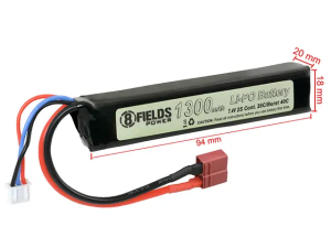 8FIELDS АККУМУЛЯТОР LIPO 7.4V 1300MAH 20/40C T-CONNECTOR 31764