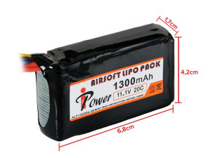 IPOWER АККУМУЛЯТОР LIPO 11,1V 1300MAH 20C T-CONNECTOR HS1207