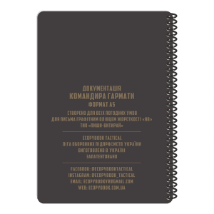 ECOPYBOOK TACTICAL БЛОКНОТ КОМАНДИРА ОРУДИЯ