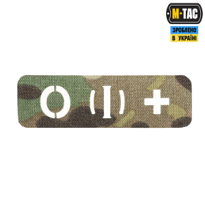 M-TAC НАШИВКА ГРУППА КРОВИ O (I) + СКВОЗНАЯ LASER CUT 25Х80 MULTICAM
