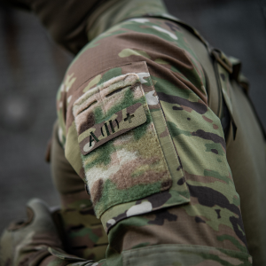 M-TAC НАШИВКА ГРУППА КРОВИ A (II) + СКВОЗНАЯ LASER CUT 25Х80 MULTICAM