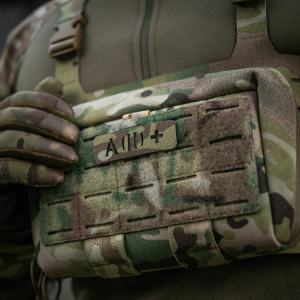M-TAC НАШИВКА ГРУППА КРОВИ A (II) + СКВОЗНАЯ LASER CUT 25Х80 MULTICAM