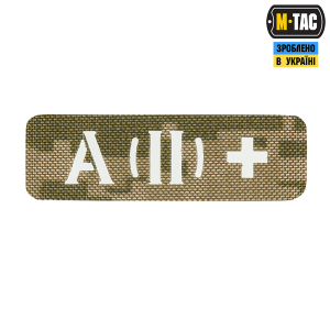 M-TAC НАШИВКА ГРУППА КРОВИ A (II) + СКВОЗНАЯ LASER CUT 25Х80 MM14