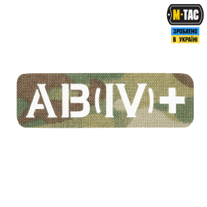 M-TAC НАШИВКА ГРУППА КРОВИ AB (IV) + СКВОЗНАЯ LASER CUT 25Х80 MULTICAM