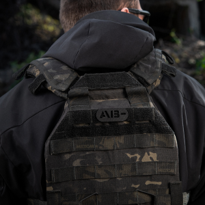 M-TAC НАШИВКА ГРУППА КРОВИ AB- СКВОЗНАЯ LASER CUT BLACK