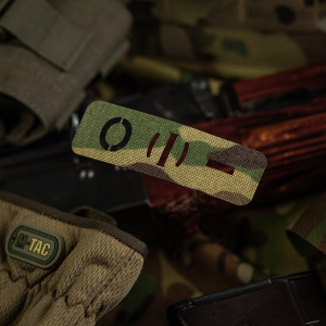 M-TAC НАШИВКА ГРУППА КРОВИ O (I) - СКВОЗНАЯ LASER CUT 25Х80 MULTICAM