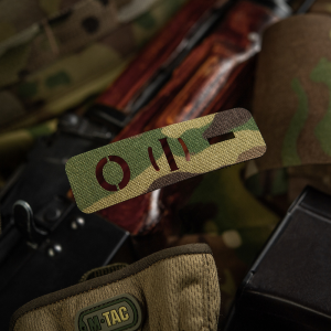 M-TAC НАШИВКА ГРУППА КРОВИ O (I) - СКВОЗНАЯ LASER CUT 25Х80 MULTICAM
