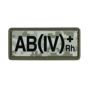 НАШИВКА ГРУПА КРОВІ AB(IV) RH(+) PVC 25Х60 MM14