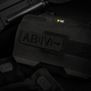 M-TAC НАШИВКА ГРУППА КРОВИ AB (IV) - СКВОЗНАЯ LASER CUT 25Х80 BLACK