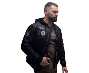 CHAMELEON КУРТКА MA-1 HOODED LIGHT BLACK 0780