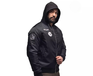 CHAMELEON КУРТКА MA-1 HOODED LIGHT BLACK 0780