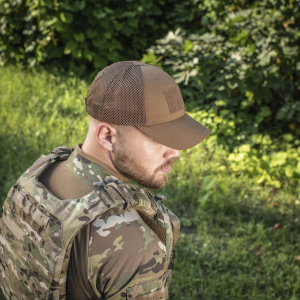 M-TAC БЕЙСБОЛКА ТАКТИЧНА З СІТКОЮ ELITE FLEX COYOTE BROWN