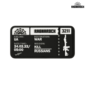 RAGNAROCK НАШИВКА TICKET TO THE WAR BLACK