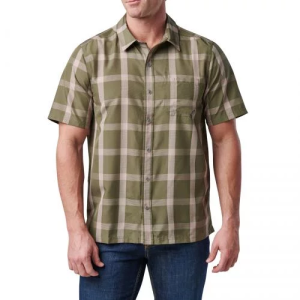 5.11 РУБАШКА В КЛЕТКУ NATE SHORT SLEEVE SHIRT SAGE GREEN PLAID 71217-812