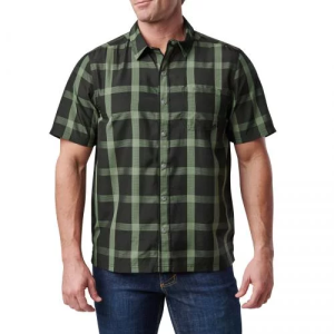 5.11 РУБАШКА В КЛЕТКУ NATE SHORT SLEEVE SHIRT BLACK PLAID 71217-371