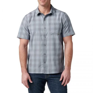 5.11 РУБАШКА В КЛЕТКУ NATE SHORT SLEEVE SHIRT MORTAR PLAID 71217-1087