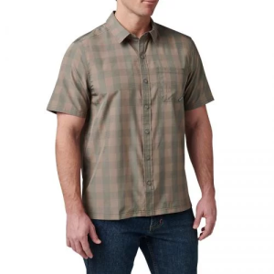 5.11 РУБАШКА В КЛЕТКУ NATE SHORT SLEEVE SHIRT TANK GREEN PLAID 71217-607