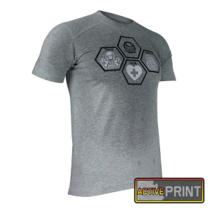 KRAMATAN TACTICAL DESIGN ФУТБОЛКА ТРЕНУЙ КОХАЙ МАНДРУЙ БАВОВНА МЕЛАНЖ
