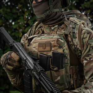 M-TAC НАШИВКА ПРАПОР УКРАЇНИ З ГЕРБОМ РЕЛЬЄФНИЙ PVC COYOTE