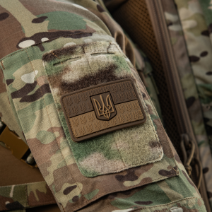 M-TAC НАШИВКА ПРАПОР УКРАЇНИ З ГЕРБОМ РЕЛЬЄФНИЙ PVC COYOTE