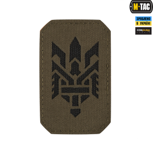 M-TAC НАШИВКА ТРИЗУБ (СТИЛИЗАЦИЯ) LASER CUT ВЕРТИКАЛЬНАЯ RANGER GREEN/BLACK