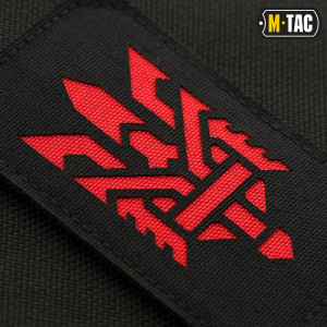 M-TAC НАШИВКА ТРИЗУБ (СТИЛИЗАЦИЯ) LASER CUT ВЕРТИКАЛЬНАЯ BLACK/RED