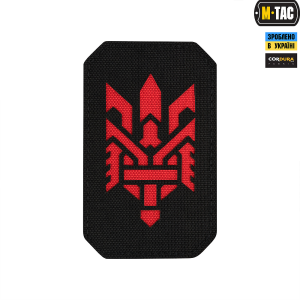 M-TAC НАШИВКА ТРИЗУБ (СТИЛИЗАЦИЯ) LASER CUT ВЕРТИКАЛЬНАЯ BLACK/RED