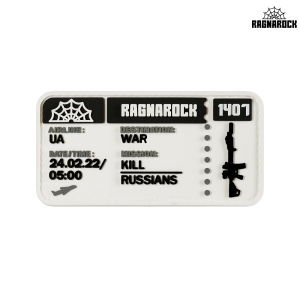 RAGNAROCK НАШИВКА TICKET TO THE WAR WHITE