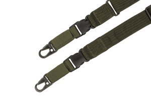 FRAG ОРУЖЕЙНЫЙ ДВУХТОЧЕЧНЫЙ ШИРОКИЙ РЕМЕНЬ С ДВУМЯ КАРАБИНАМИ OLIVE