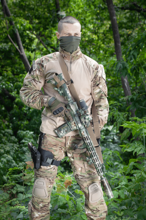 FRAG ЗБРОЙОВИЙ ТРЬОХТОЧКОВИЙ РЕМІНЬ З КАРАБІНОМ І АНТАБКОЮ QD MAX COYOTE