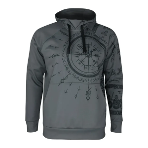 KRAMATAN TACTICAL DESIGN ХУДИ RUNIC ТРИЗУБ GREY